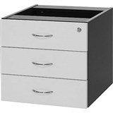 LOGAN FIXED DESK PEDESTAL 3DRAWER LOCKABLE 450 X 476 X 470MM WHITEIRONSTONE