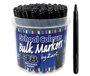SCHOOL MARKERS BLACK  48S