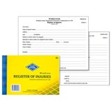 ZIONS RI REGISTER OF INJURIES BOOK NSW 145 X 210MM