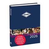 ZIONS 2025 TABLE BOOKINGS DIARY 2PAGE PER DAY 300 X 210MM BLUE