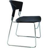RAPIDLINE ZOLA CHAIR PLASTIC STACKING LINKING CHROME FRAME BLACK