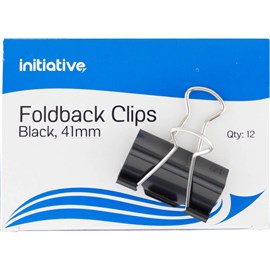 INITIATIVE FOLDBACK CLIP 41MM BLACK PACK 12