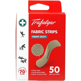 TRAFALGAR HEAVY DUTY FABRIC STRIPS 72 X 25MM PACK 50